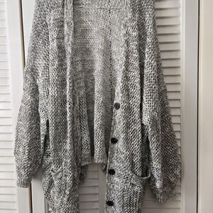 SHEIN Black and White Knit Cardigan